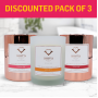 Discounted pack! - Pack of 3 organic candles - Passion, Uplift and Spiced Aurra Organics 100% Certified Organic Candles - Normal SRP £154.50
